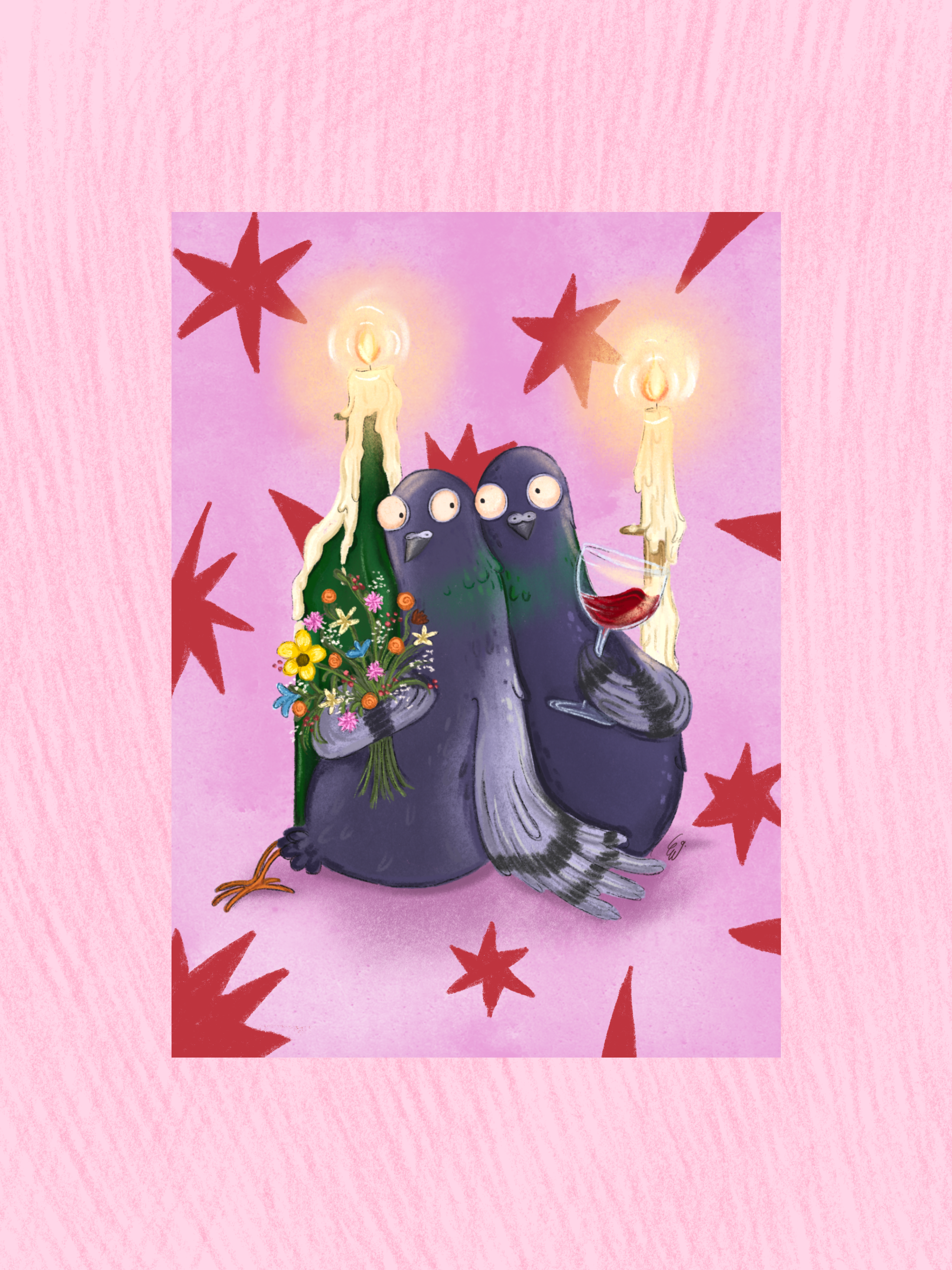 Postkarte Turteltauben