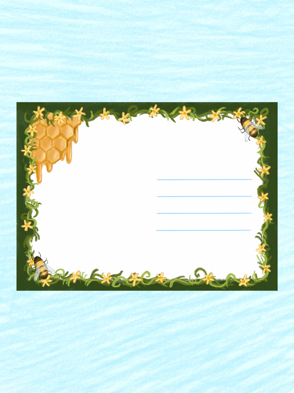 Postkarte + Sticker Set Bienenpoker