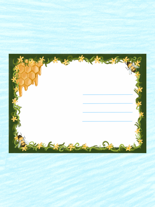 Postkarte + Sticker Set Bienenpoker