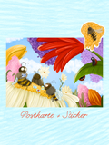 Postkarte + Sticker Set Bienenpoker