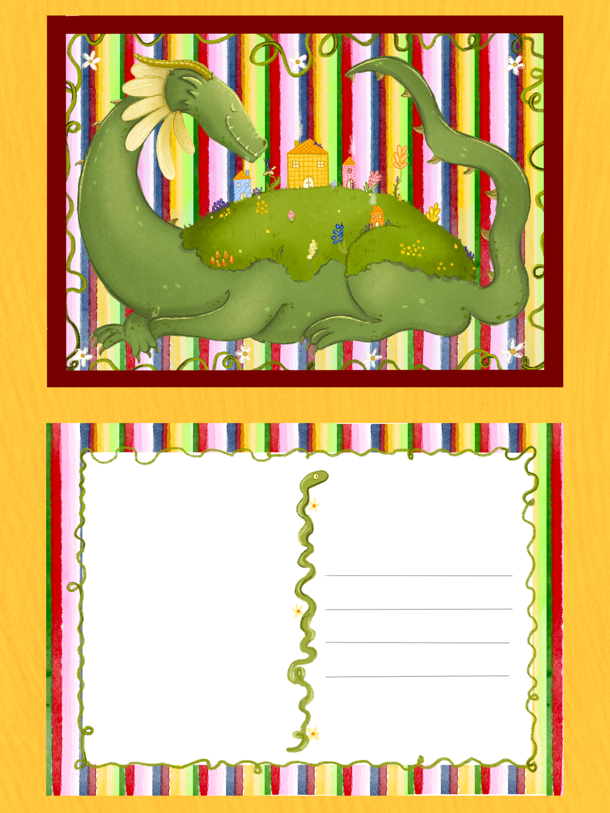 Postkarte Frühlingsdrache